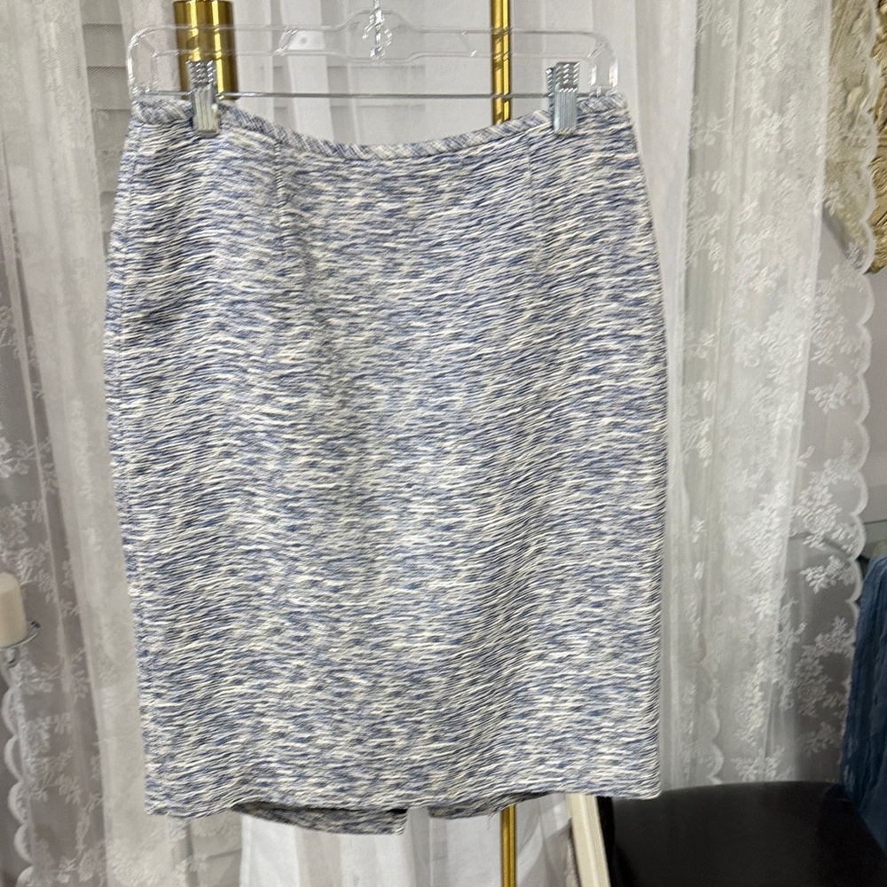 Calvin Klein Blue and White Pencil Skirt